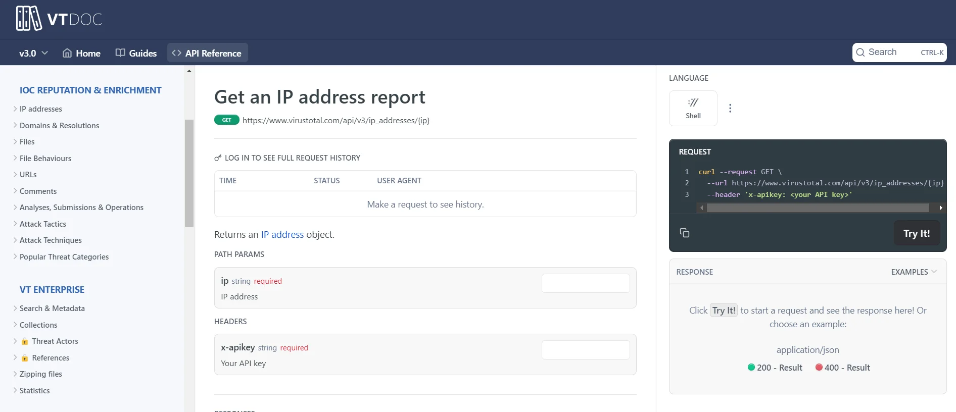 VirusTotal has a very detailed documentation for its API