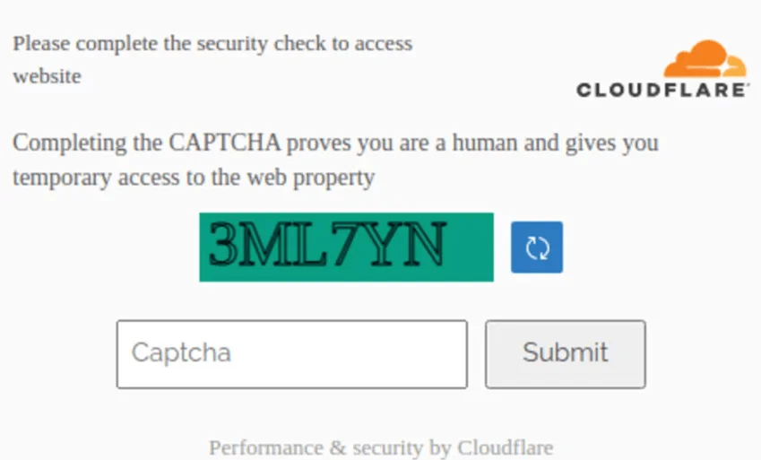 A fake Cloudflare CAPTCHA quiz