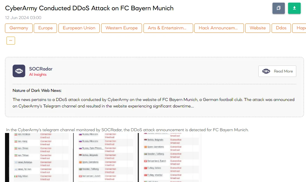 CyberArmy Conducted DDoS Attack on FC Bayern Munich