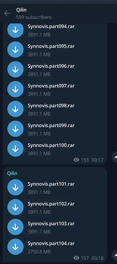 104 parts of alleged Synnovis data has been shared on Qilin’s Telegram channel