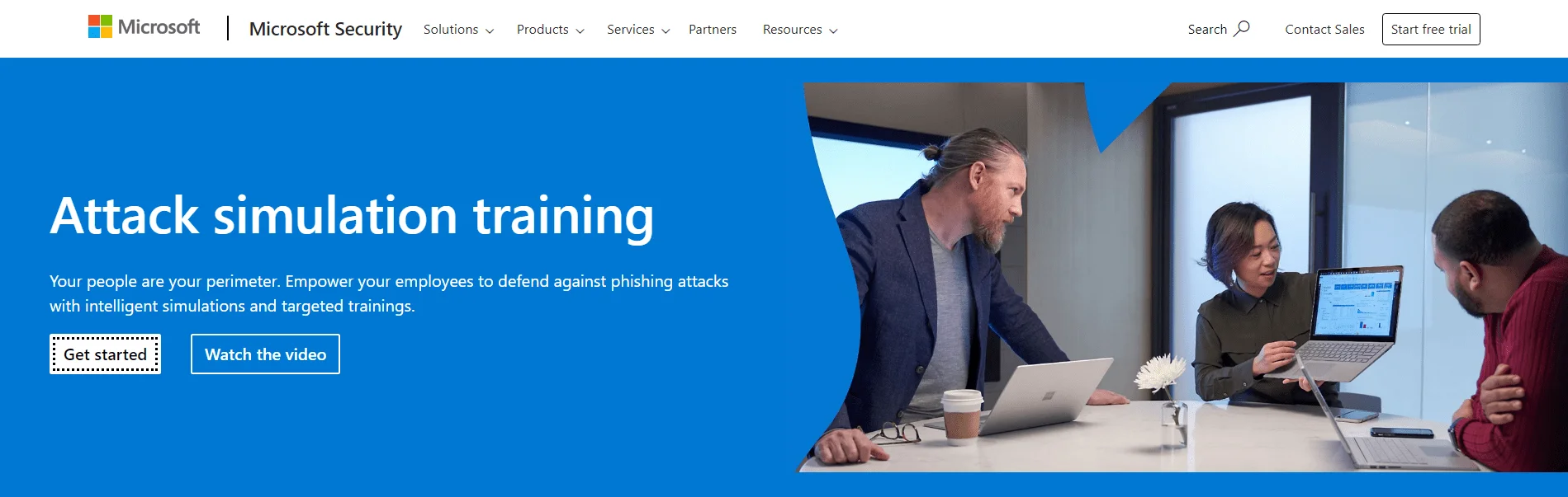 Microsoft’s Attack Simulation Training start page