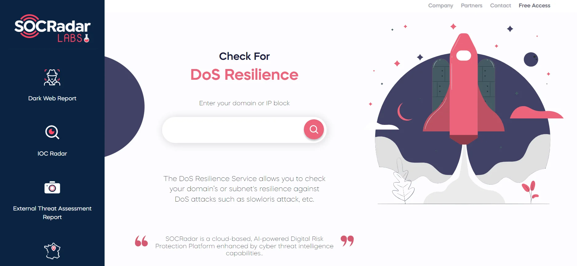 SOCRadar Labs has free DoS Resilience tool