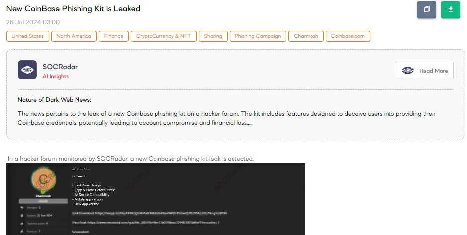 A New Coinbase Phishing Kit is Leaked