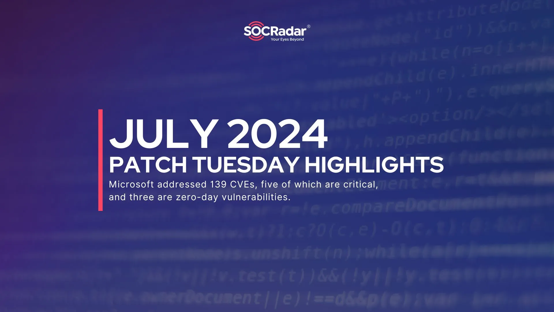 SOCRadar® Cyber Intelligence Inc. | July 2024 Patch Tuesday Fixes 139 CVEs, Actively Exploited Zero-Days; CISA Highlights Citrix Updates
