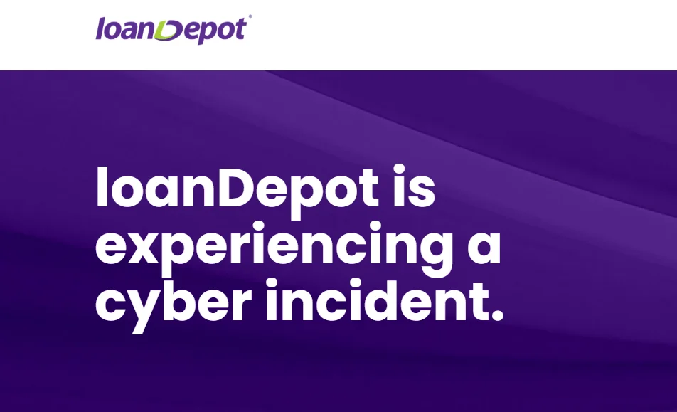 The cover of LoanDepot's announcement post regarding their cyber incident.