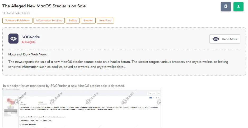 The Alleged New MacOS Stealer is on Sale