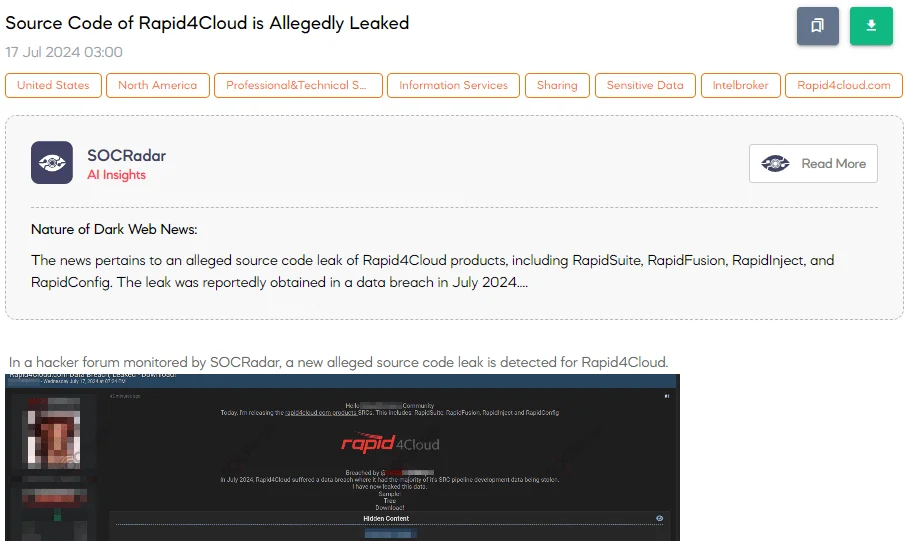 Alleged Data Breach at Rapid4Cloud