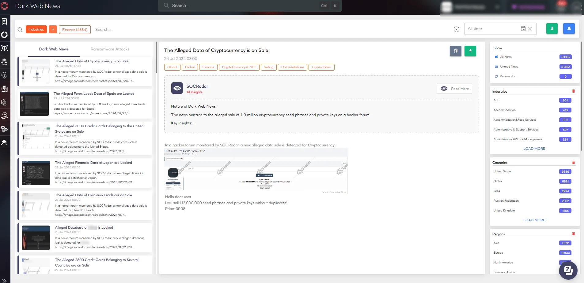 SOCRadar Dark Web News