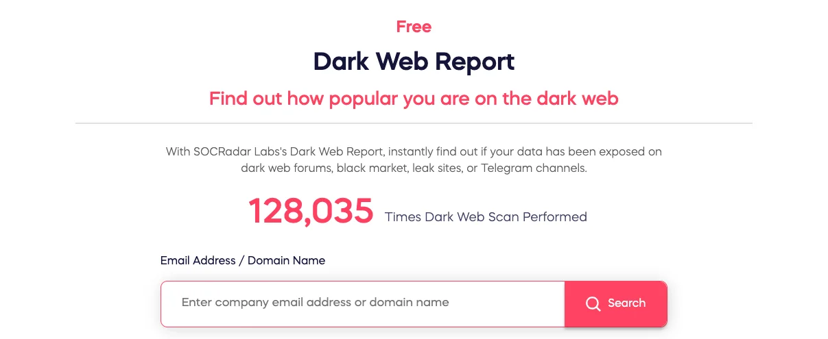 Free Dark Web Report from SOCRadar Labs