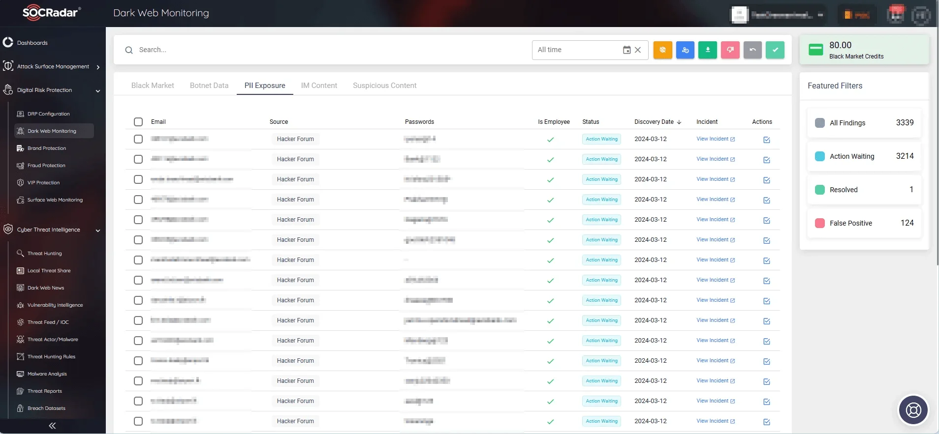 SOCRadar Dark Web Monitoring Module