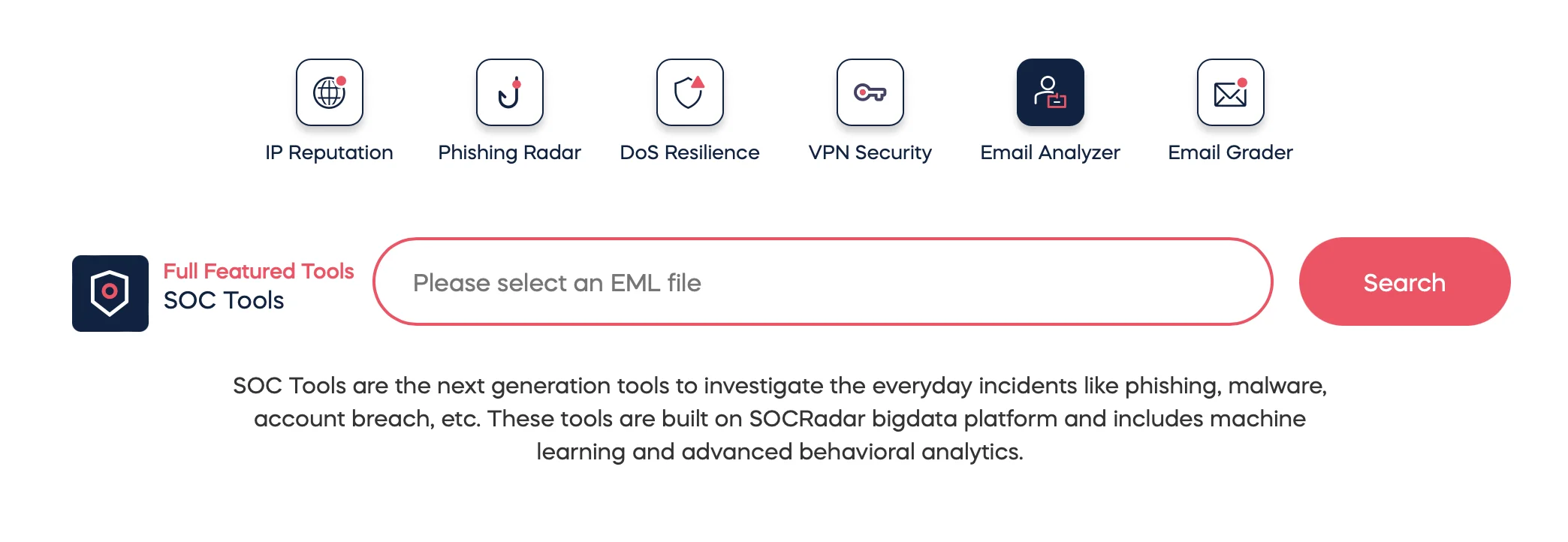 Email Threat Analyzer on SOCRadar LABS