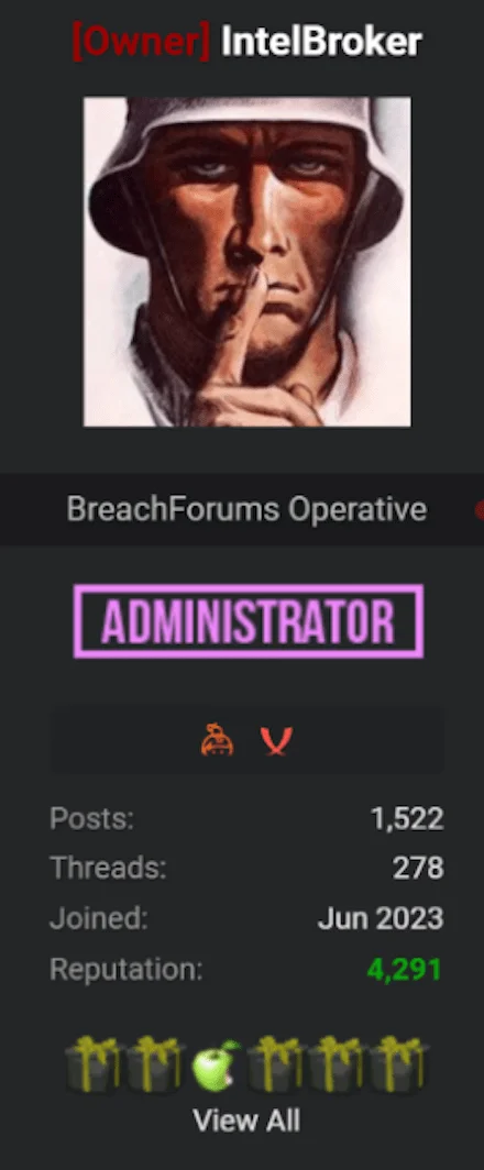 IntelBroker, Owner of the BreachForums