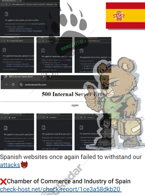 Noname057(16) Conducted DDoS Attack on Spanish Websites