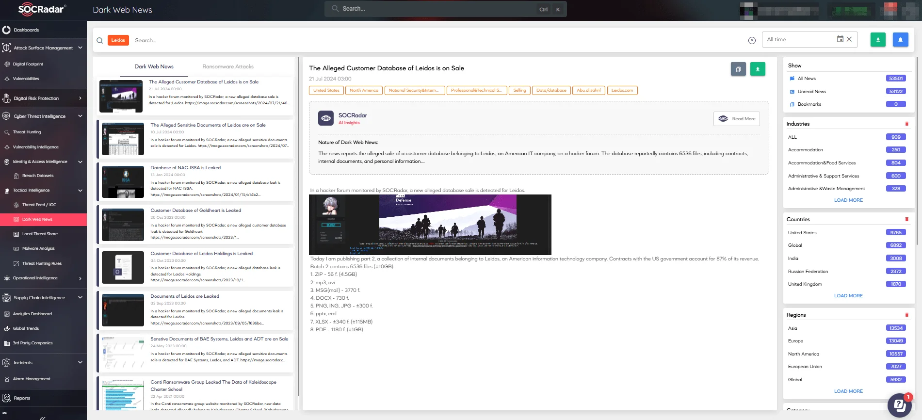 SOCRadar’s Dark Web News. Check out its free version, DarkMirror, on SOCRadar LABS