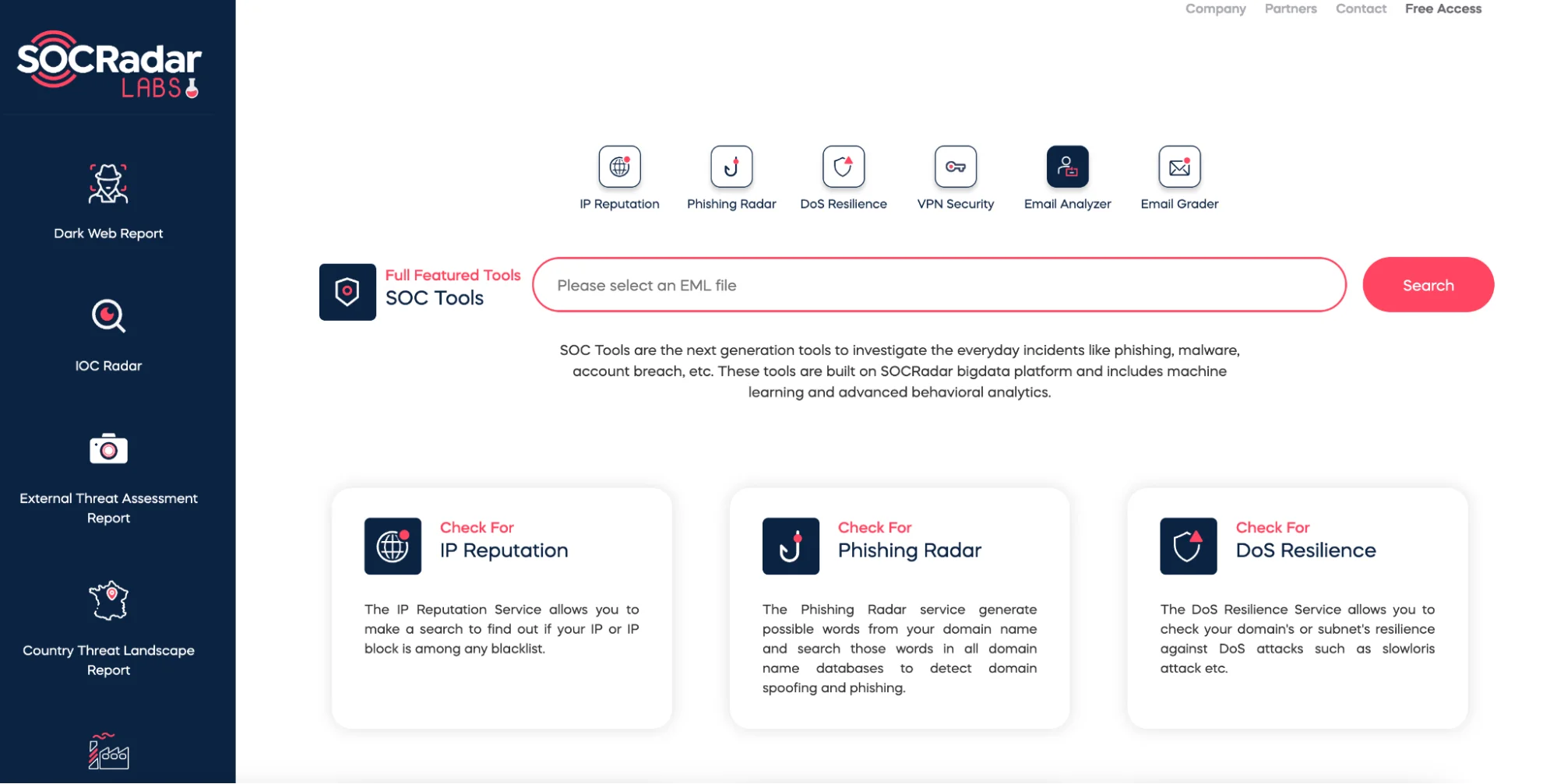 SOCRadar Labs, SOC Tools