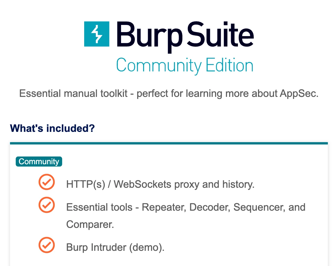 The toolkit provided by the free edition of Burp Suite.