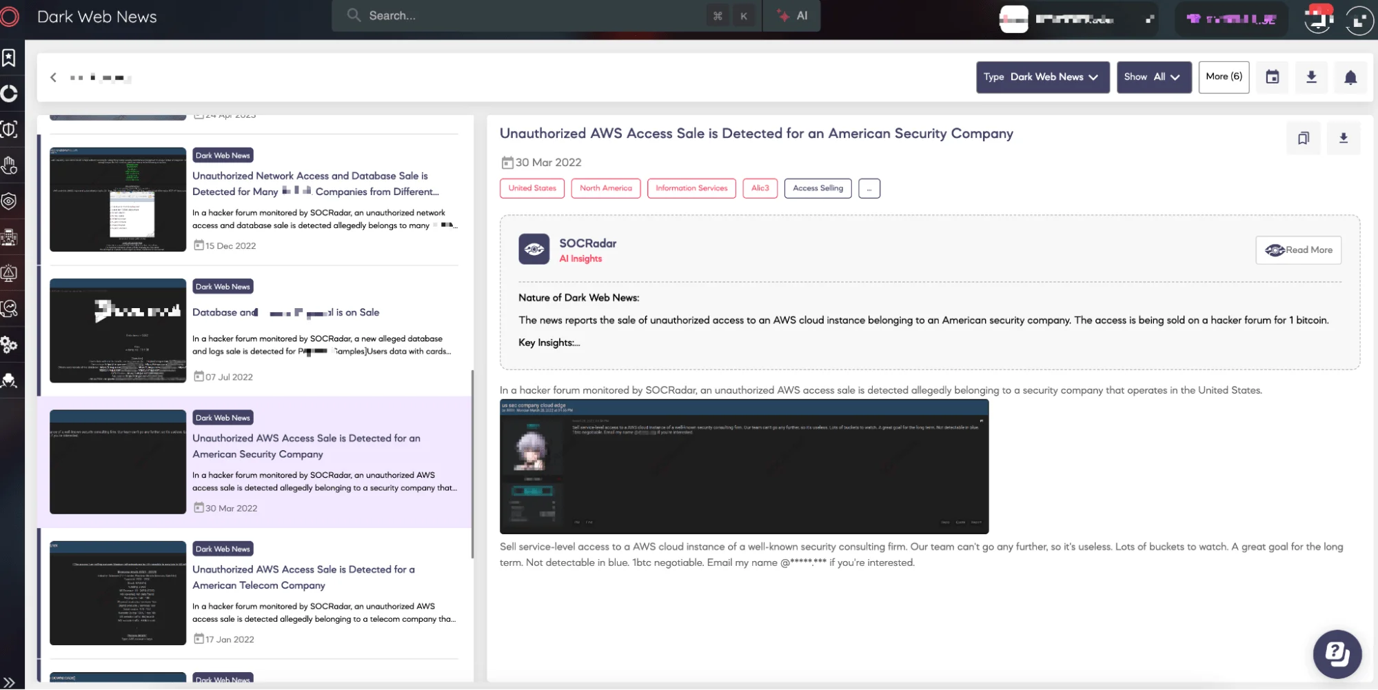 SOCRadar Dark Web News