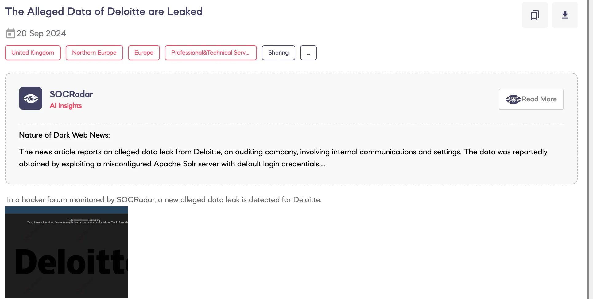 Alleged Data of Deloitte are Leaked