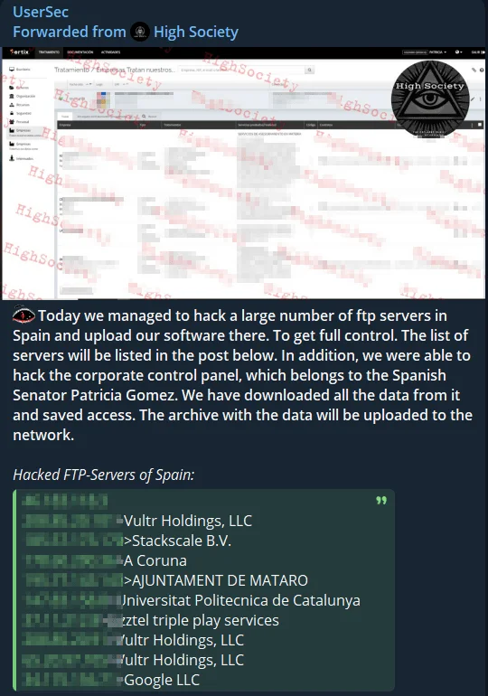 Alleged hack of FTP servers in Spain