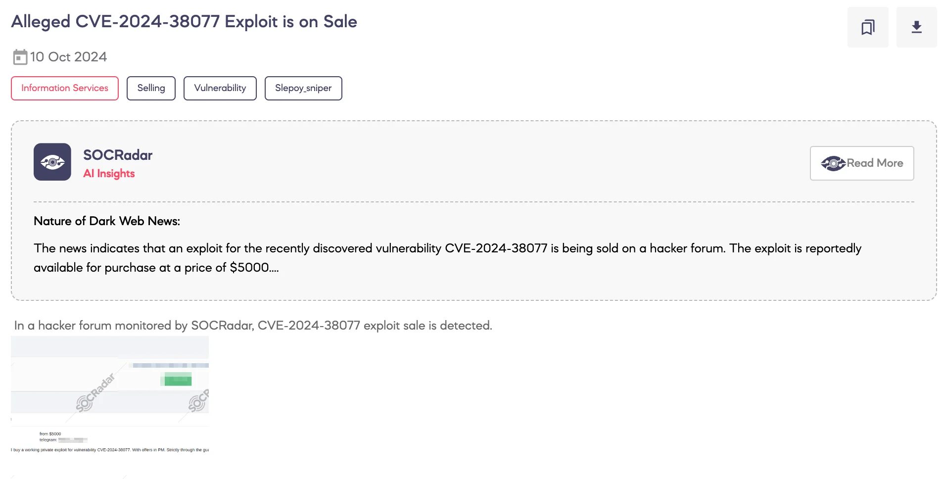 Alleged CVE-2024-38077 Exploit is on Sale