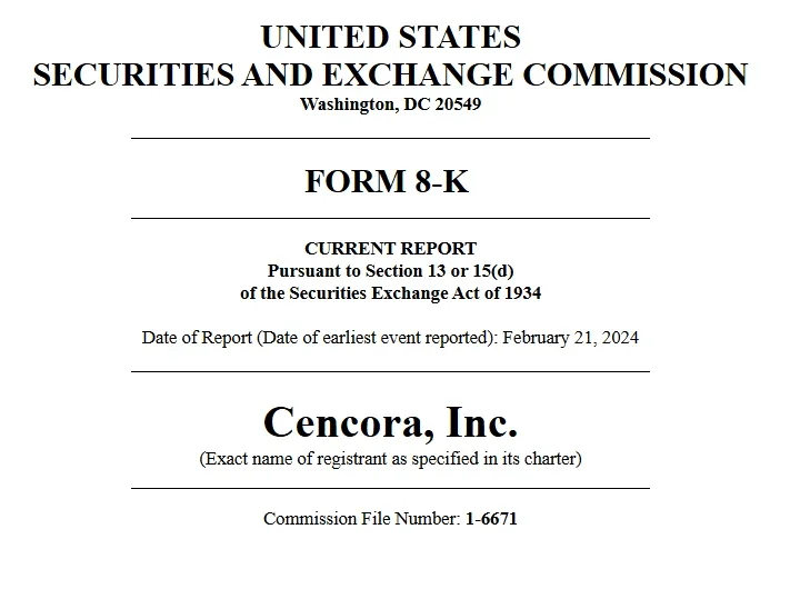 Cencora's 8K report filed with the SEC