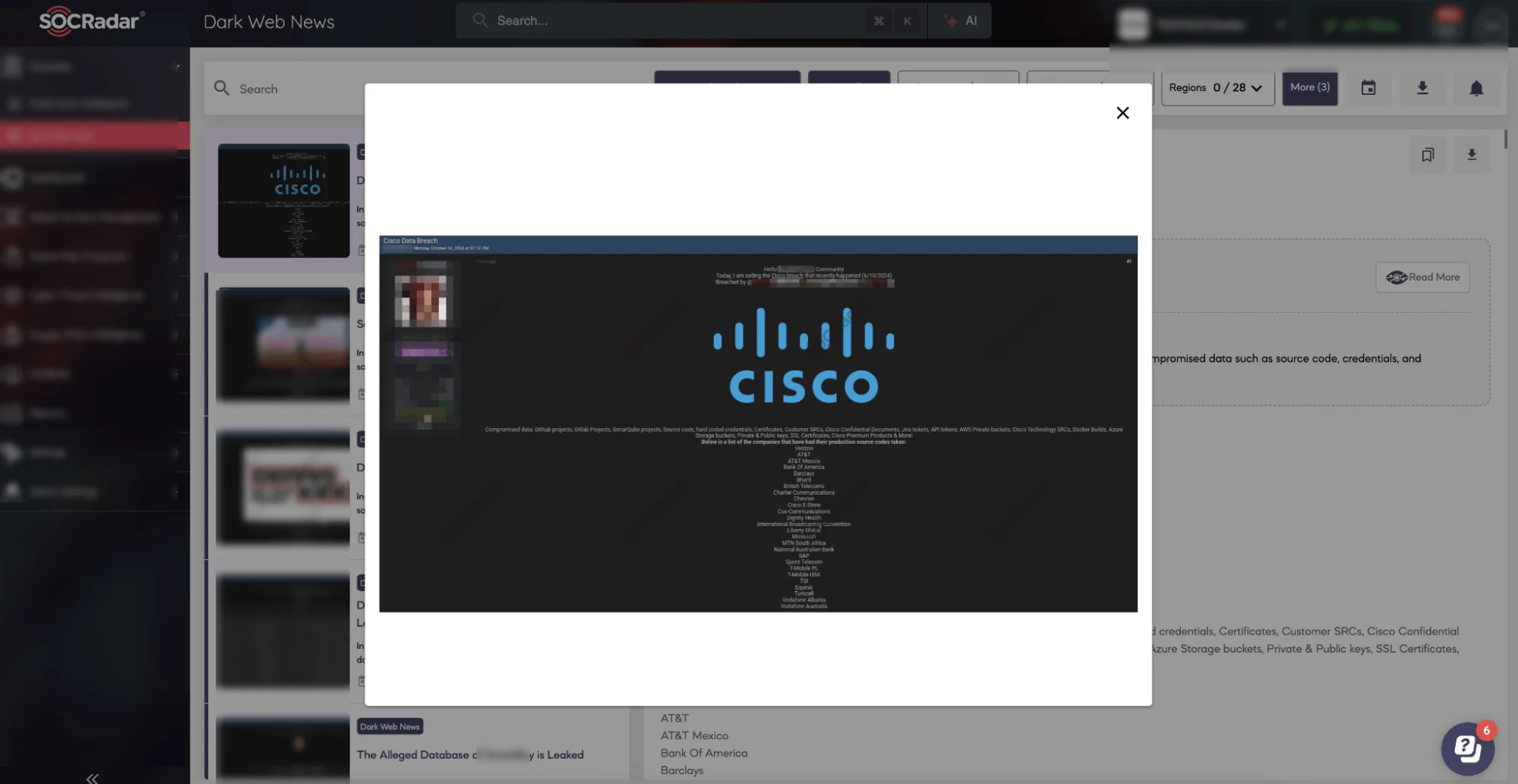 On October 14, Intelbroker claims to have breached Cisco (SOCRadar Dark Web News)