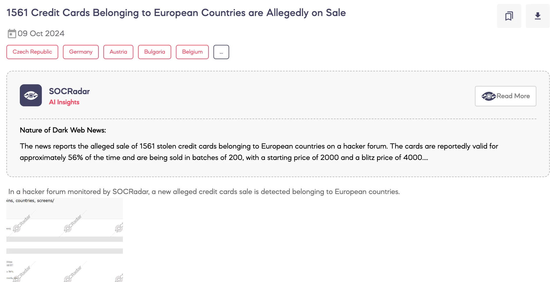 1,561 Credit Cards Belonging to European Countries are Allegedly on Sale