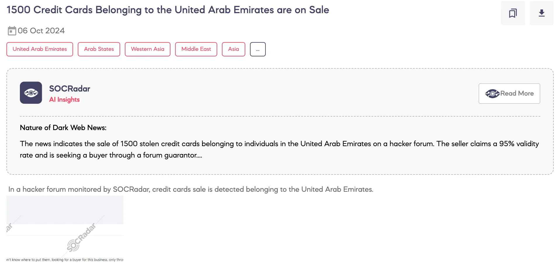 1500 Credit Cards Belonging to the United Arab Emirates are on Sale