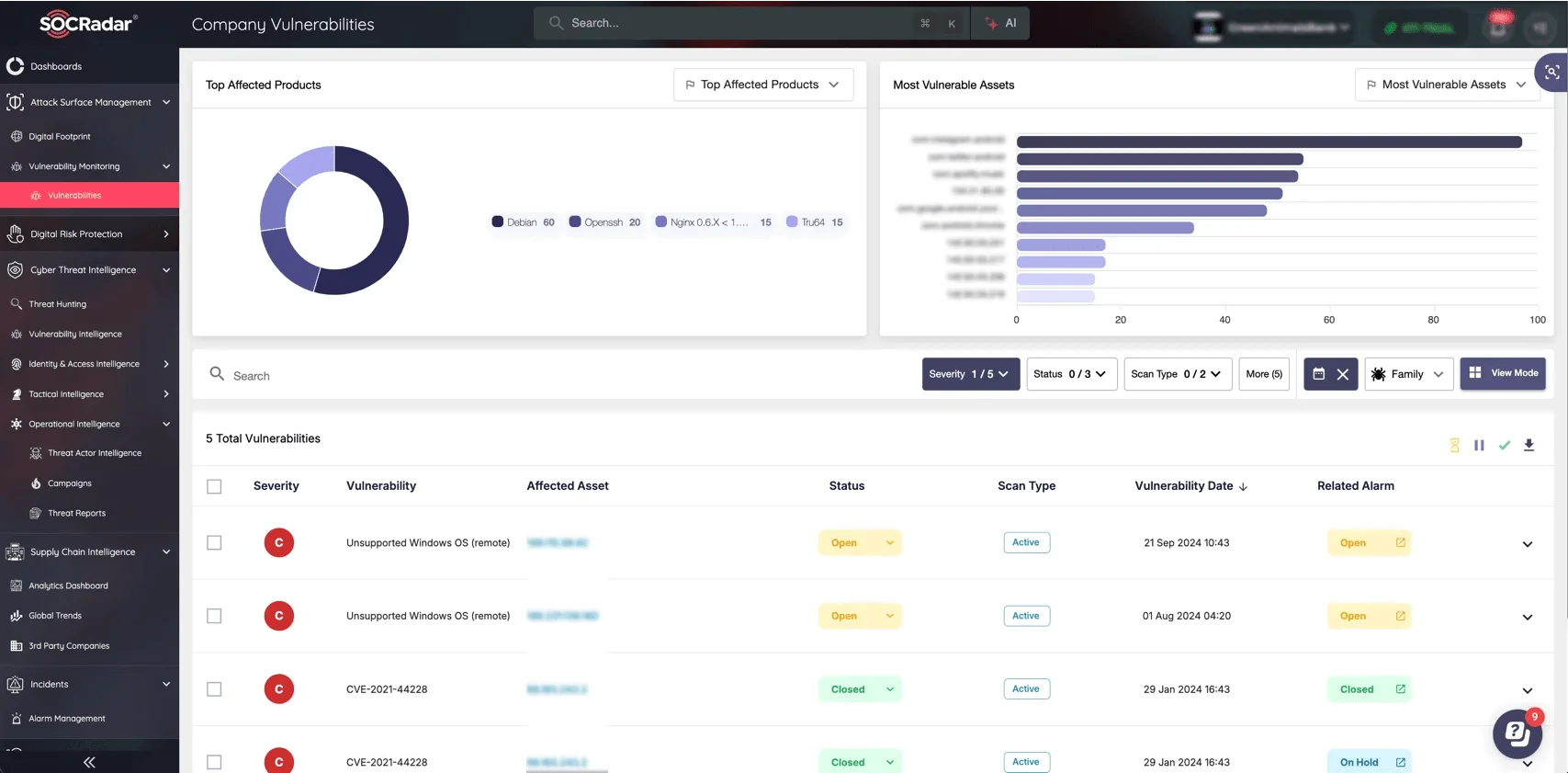 Monitor your Company Vulnerabilities easily with SOCRadar’s ASM module