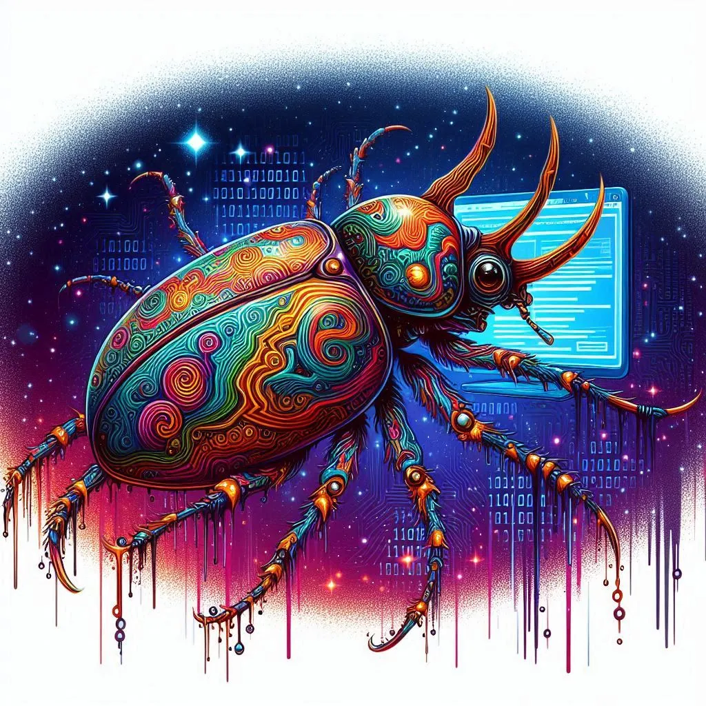 Illustration of CosmicBeetle (Bing AI)