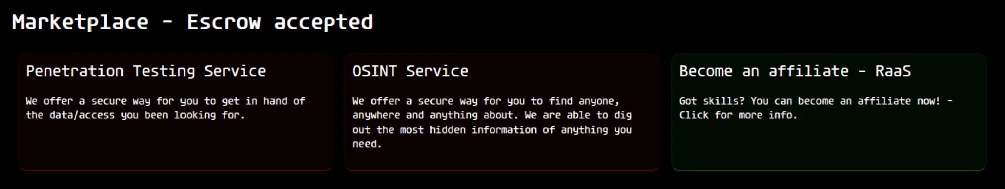 Services offered by KillSec