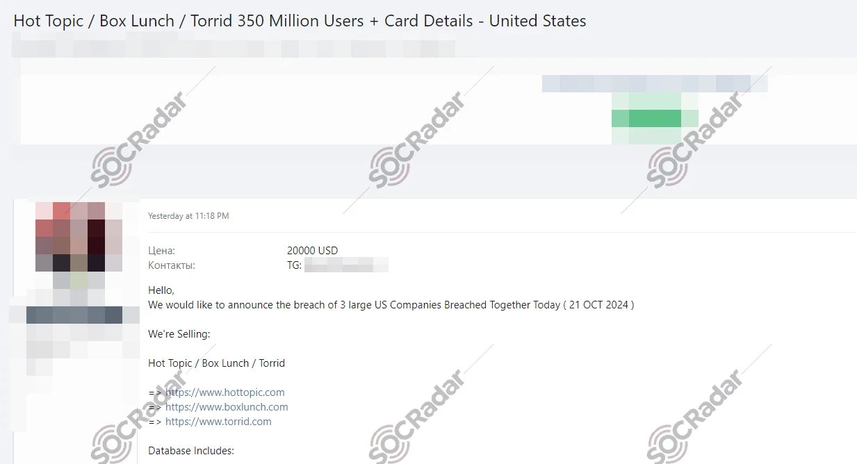 Russian-Speaking Forum Post (SOCRadar Dark Web News)