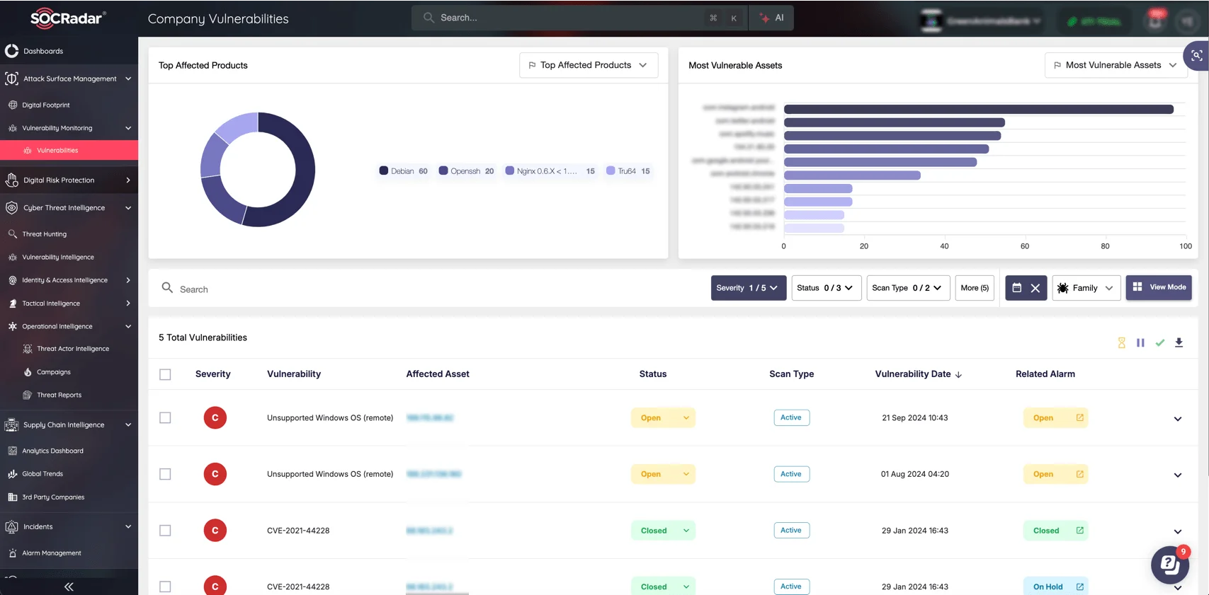 Monitor your Company Vulnerabilities easily with SOCRadar’s ASM module