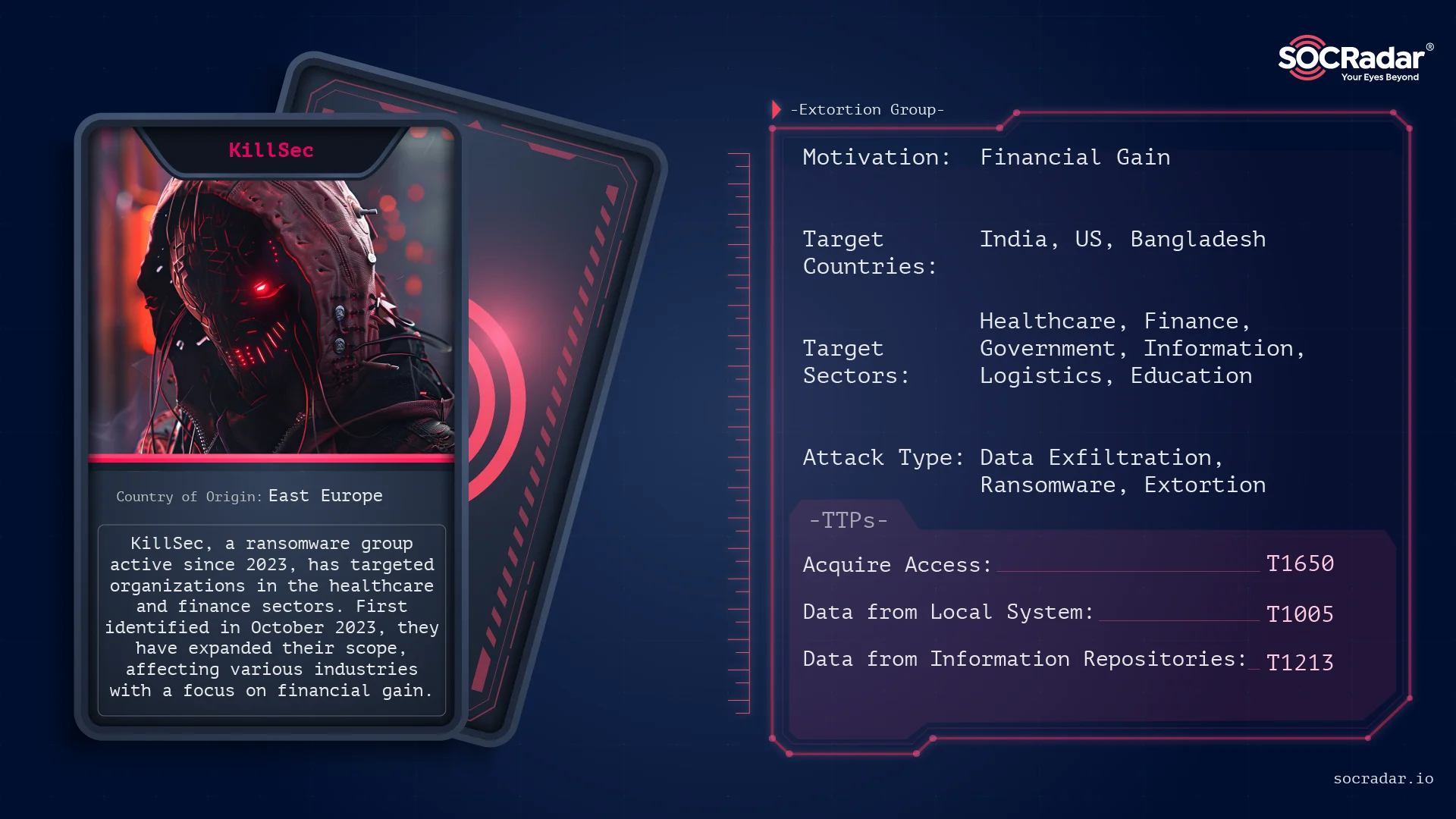 Threat actor card of KillSec