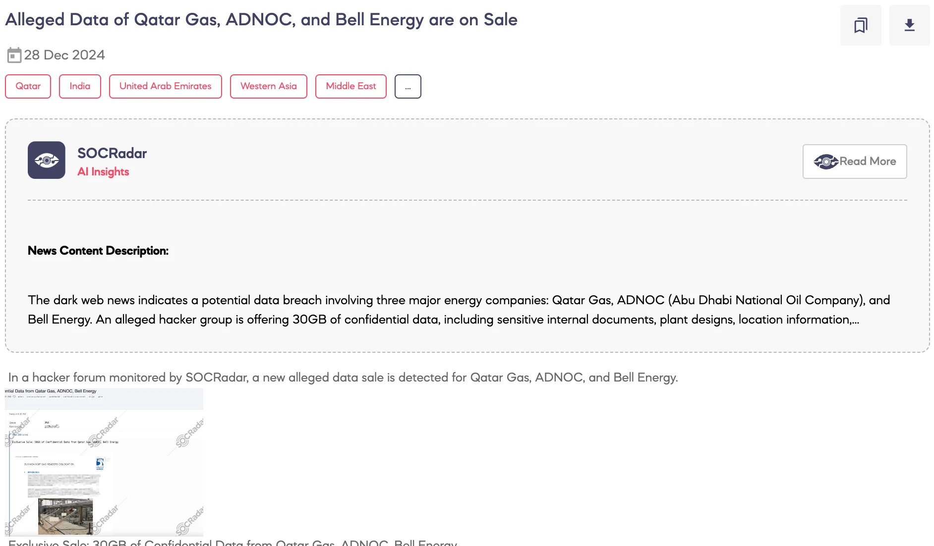 Alleged Data of Qatar Gas, ADNOC, and Bell Energy are on Sale on the Dark Web