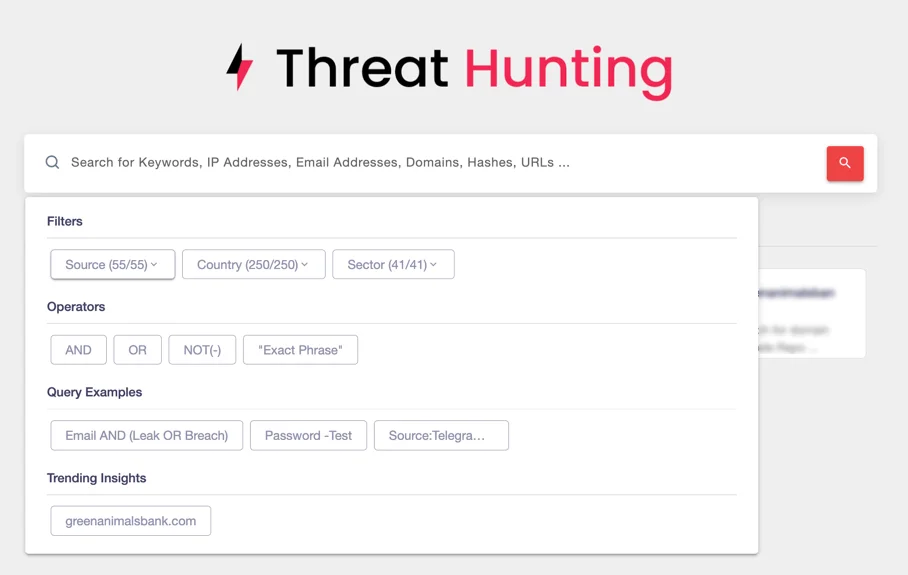 SOCRadar’s Threat Hunting Module