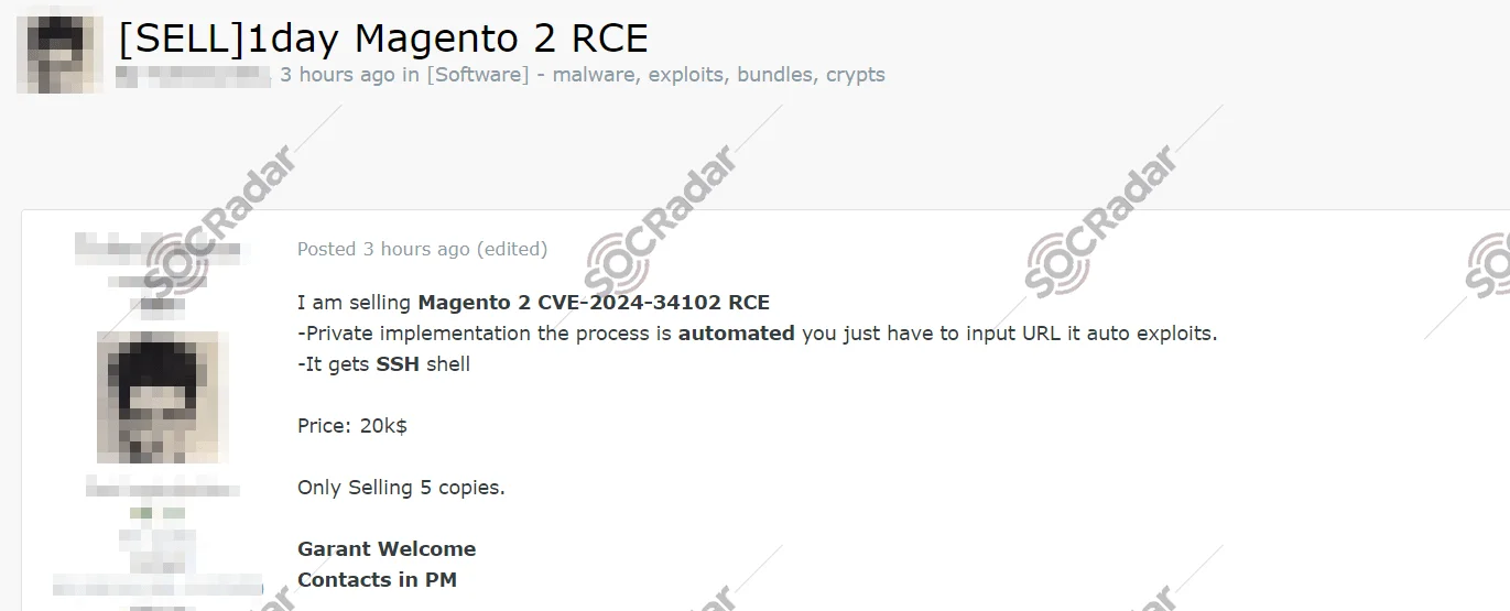 Threat actor claims to be selling exploit for Magento