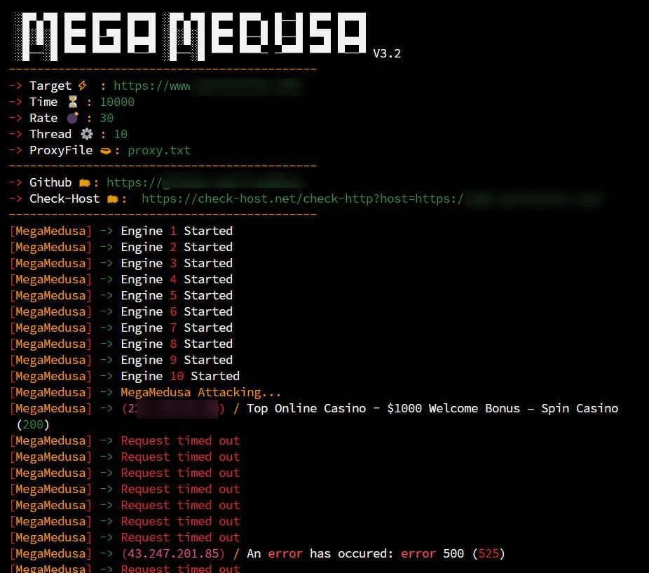 MegaMedusa’s control panel (Source: GitHub)