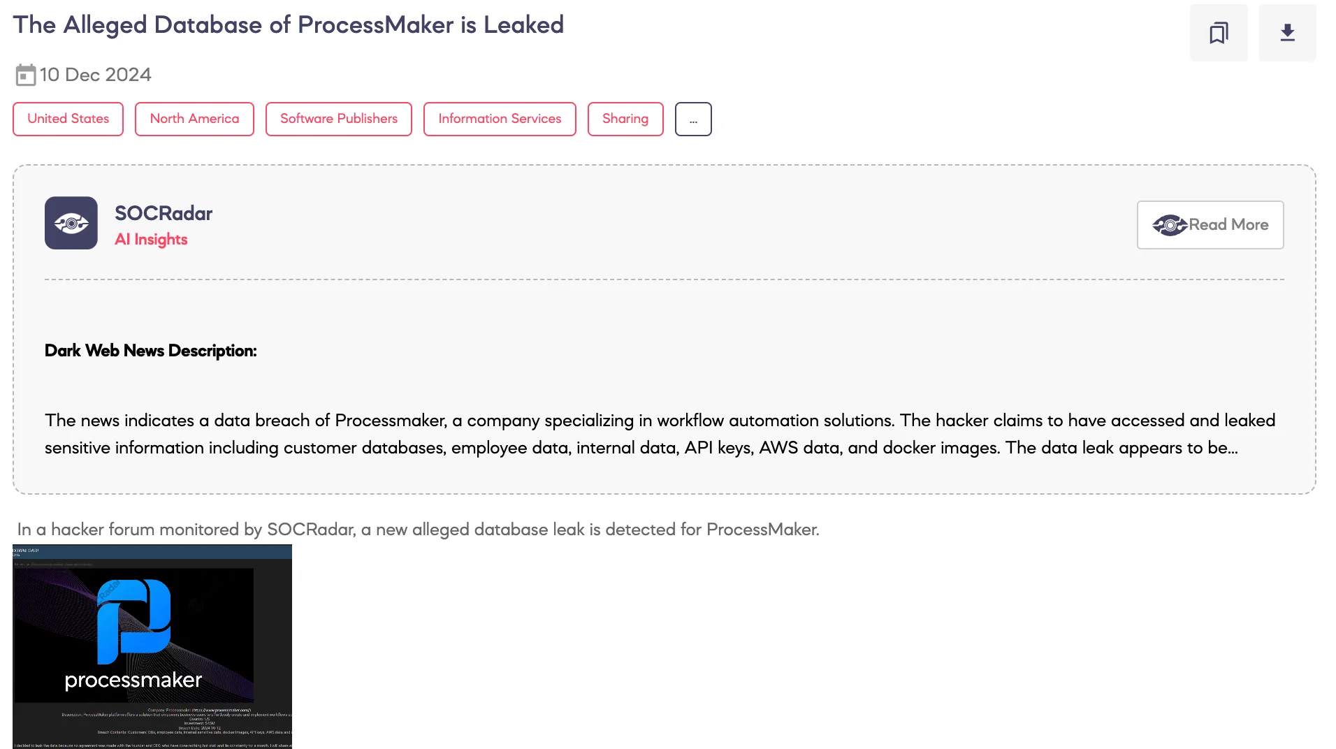 Alleged Database of ProcessMaker is Leaked