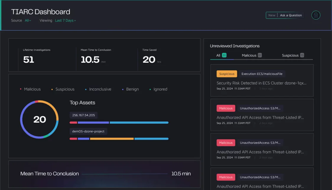 Dropzone AI platform dashboard