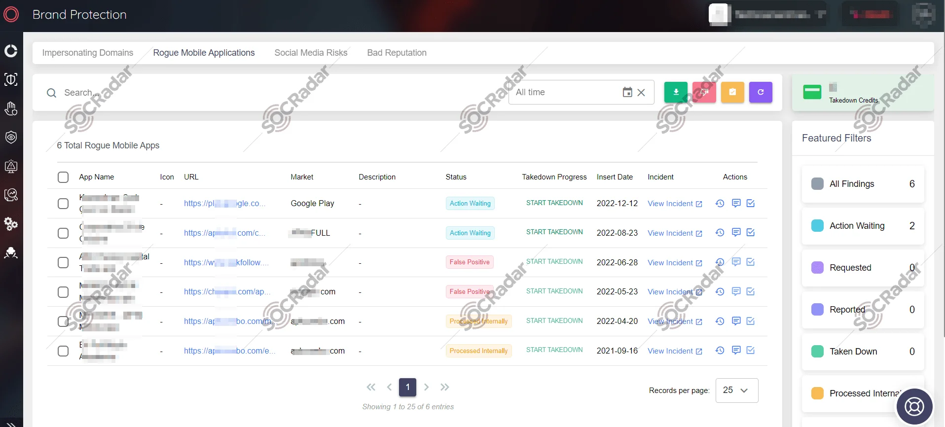 SOCRadar Rogue Mobile Applications module