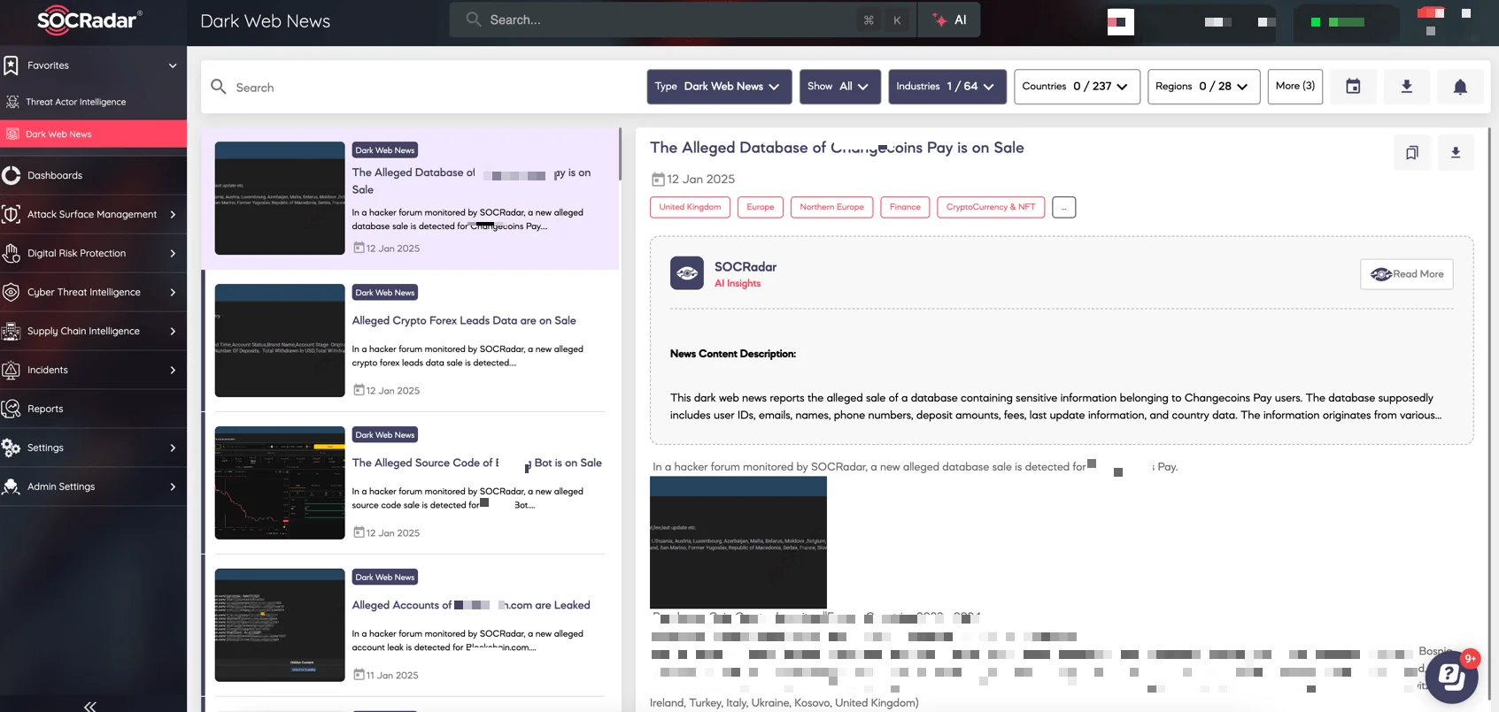 SOCRadar Dark Web News