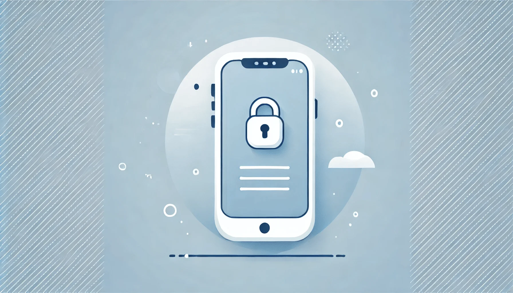 Minimalistic illustration focused on mobile banking app security