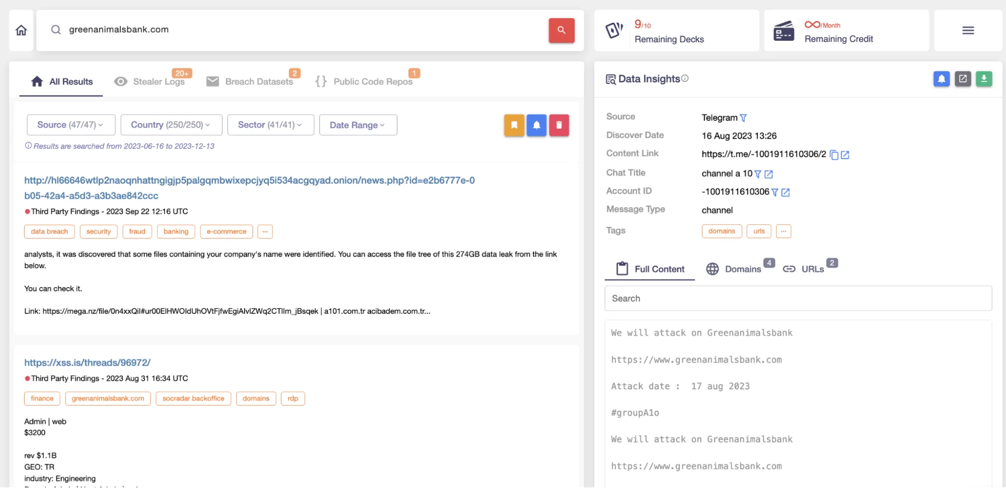 SOCRadar Threat Hunting module