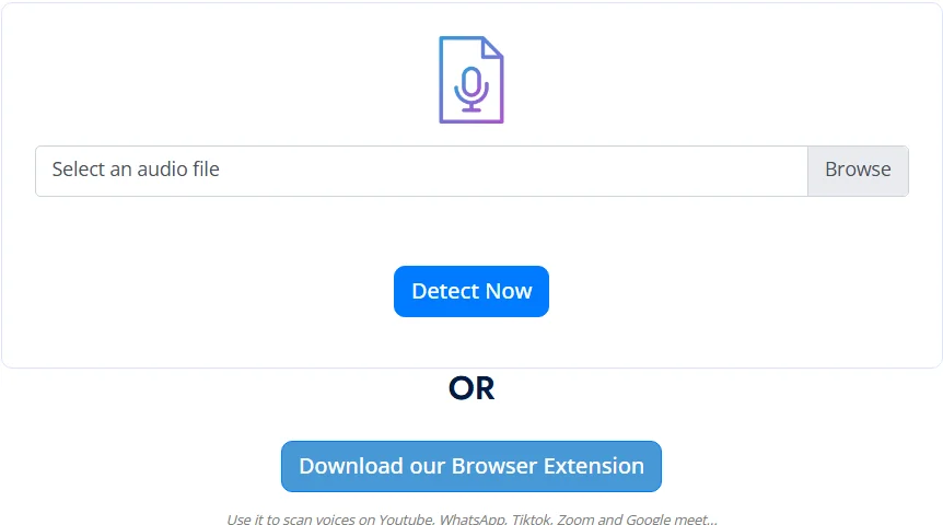 AI Voice Detector file upload