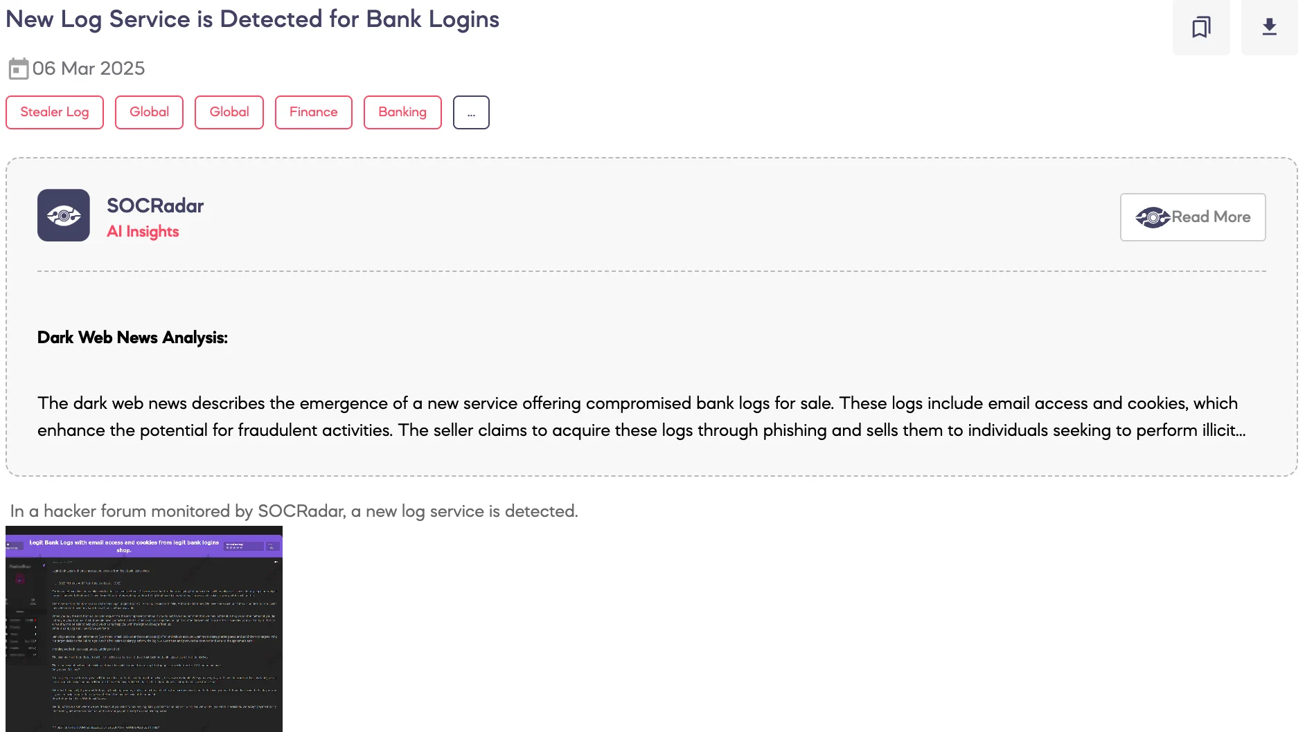 New Log Service is Detected for Bank Logins