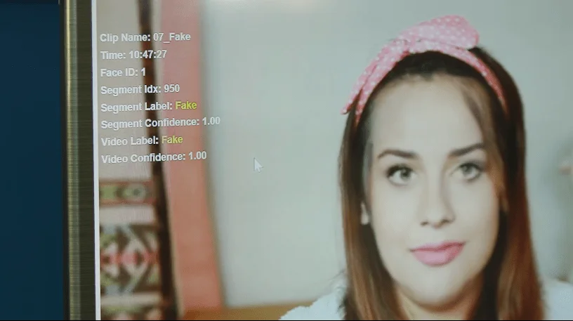 Fake video detected by FakeCatcher (Source: Intel)