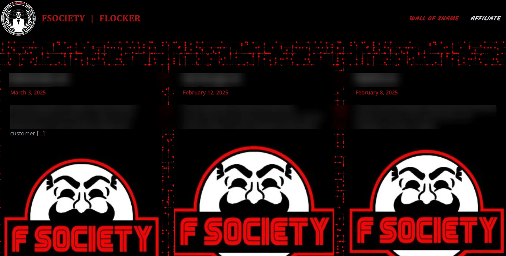 FSociety’s data leak site (DLS)