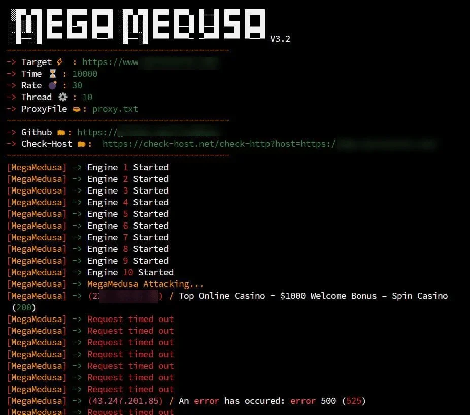 MegaMedusa’s control panel (Source: GitHub)